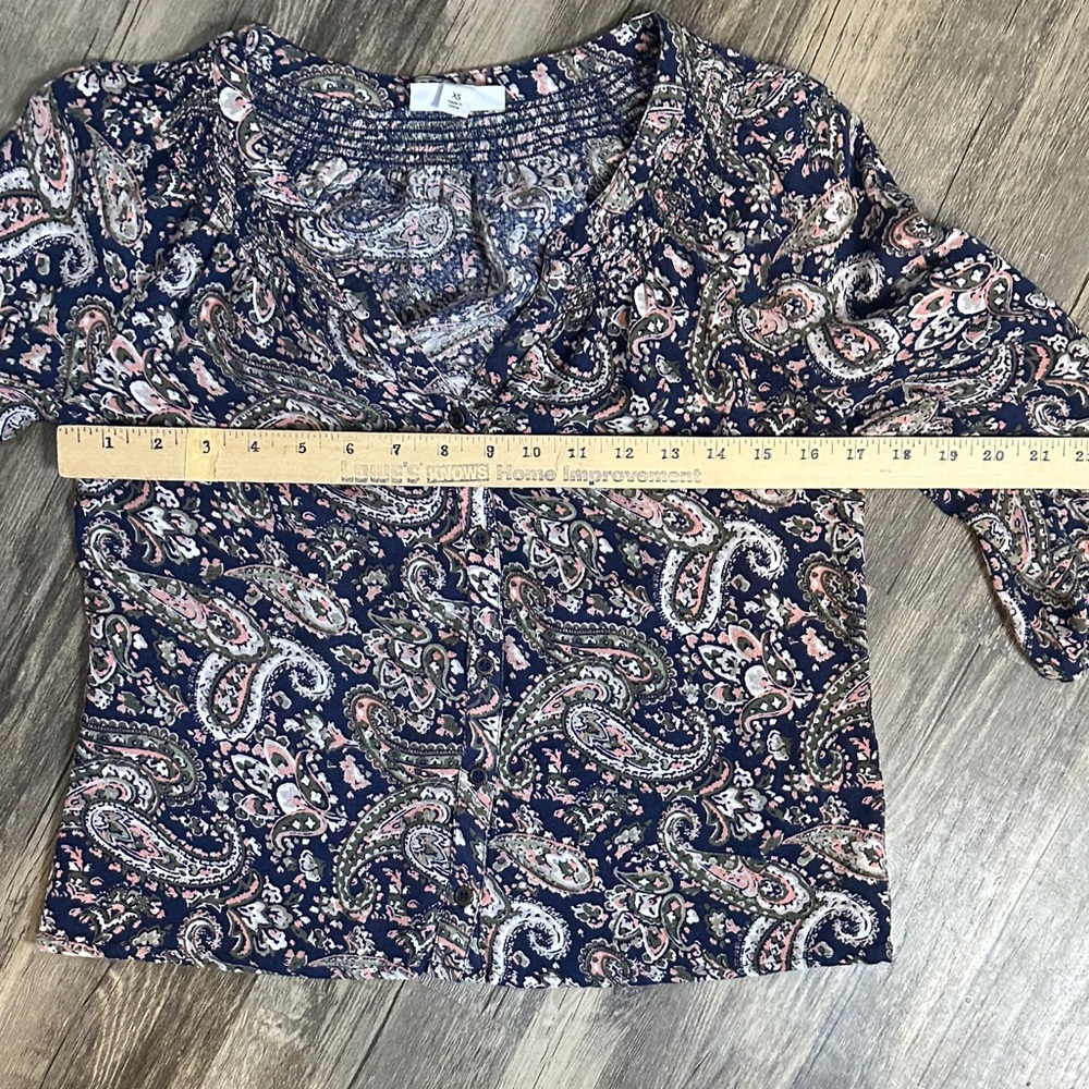 Westport‎ Navy and Pink Paisley Blouse - Picture 12 of 13